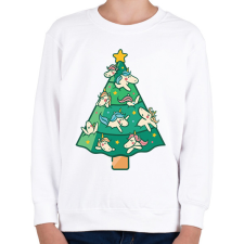 PRINTFASHION Unikornis karácsonyfa - Gyerek pulóver - Fehér gyerek pulóver, kardigán