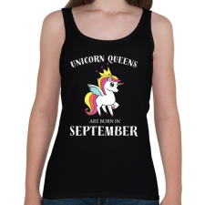 PRINTFASHION Unikornis királynők szeptemberben születnek - Női atléta - Fekete női trikó