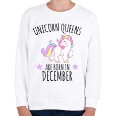 PRINTFASHION Unikornis királylány születésnapja decemberben - Gyerek pulóver - Fehér