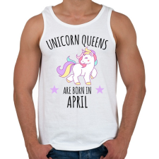 PRINTFASHION Unikornis királylányok születésnapja áprilisban - Férfi atléta - Fehér atléta, trikó