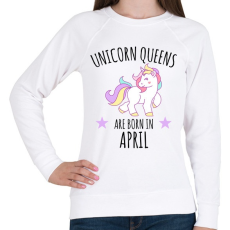 PRINTFASHION Unikornis királylányok születésnapja áprilisban - Női pulóver - Fehér