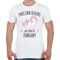 PRINTFASHION Unikornis királylányok születésnapja februárban - Férfi póló - Fehér