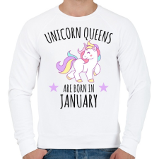 PRINTFASHION Unikornis királylányok születésnapja januárban - Férfi pulóver - Fehér férfi pulóver, kardigán