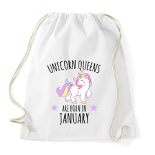 PRINTFASHION Unikornis királylányok születésnapja januárban - Sportzsák, Tornazsák - Fehér tornazsák