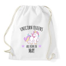 PRINTFASHION Unikornis királylányok születésnapja májusban - Sportzsák, Tornazsák - Fehér tornazsák