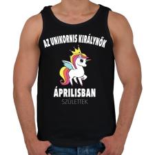 PRINTFASHION Unikornis királynők áprilisban születtek (MAGYAR) - Férfi atléta - Fekete atléta, trikó