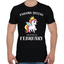 PRINTFASHION Unikornis királynők februárban születtek - Férfi póló - Fekete férfi póló