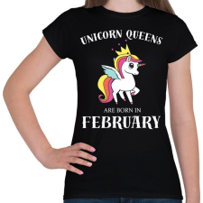 PRINTFASHION Unikornis királynők februárban születtek - Női póló - Fekete női póló
