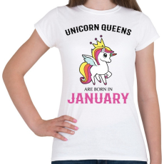 PRINTFASHION Unikornis királynők januárban születtek - Női póló - Fehér