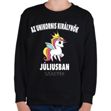 PRINTFASHION Unikornis királynők júliusban születtek (MAGYAR) - Gyerek pulóver - Fekete gyerek pulóver, kardigán
