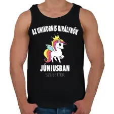 PRINTFASHION Unikornis királynők júniusban születtek (MAGYAR) - Férfi atléta - Fekete atléta, trikó