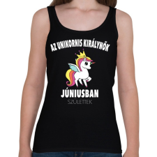 PRINTFASHION Unikornis királynők júniusban születtek (MAGYAR) - Női atléta - Fekete női trikó