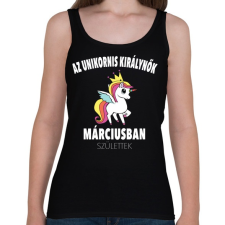 PRINTFASHION Unikornis királynők márciusban születtek (MAGYAR) - Női atléta - Fekete női trikó