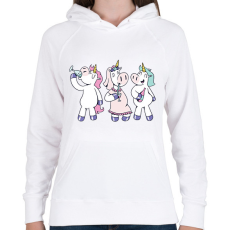 PRINTFASHION Unikornis leánybúcsú - Női kapucnis pulóver - Fehér