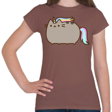 PRINTFASHION Unikornis macsek - Női póló - Mogyoróbarna női póló