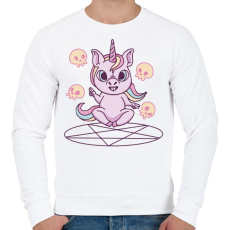 PRINTFASHION Unikornis mágus - Férfi pulóver - Fehér