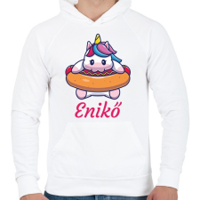 PRINTFASHION Unikornis - Névvel - Férfi kapucnis pulóver - Fehér női pulóver, kardigán