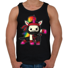 PRINTFASHION Unikornis ninja harcos - Férfi atléta - Fekete atléta, trikó