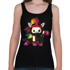 PRINTFASHION Unikornis ninja harcos - Női atléta - Fekete női trikó