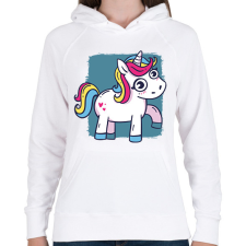 PRINTFASHION Unikornis - Női kapucnis pulóver - Fehér női pulóver, kardigán