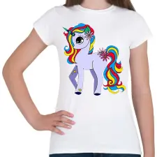 PRINTFASHION unikornis - Női póló - Fehér női póló