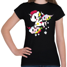 PRINTFASHION unikornis - Női póló - Fekete