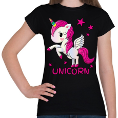 PRINTFASHION unikornis - Női póló - Fekete