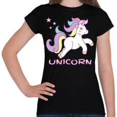 PRINTFASHION unikornis - Női póló - Fekete