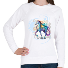 PRINTFASHION Unikornis - Női pulóver - Fehér női pulóver, kardigán