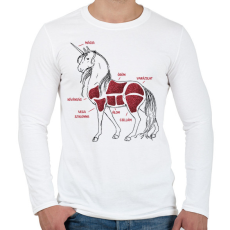 PRINTFASHION Unikornis részei - Férfi hosszú ujjú póló - Fehér
