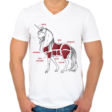 PRINTFASHION Unikornis részei - Férfi V-nyakú póló - Fehér férfi póló