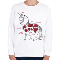 PRINTFASHION Unikornis részei - Gyerek pulóver - Fehér