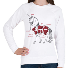 PRINTFASHION Unikornis részei - Női pulóver - Fehér női pulóver, kardigán