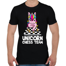 PRINTFASHION Unikornis sakk csapat - Férfi póló - Fekete