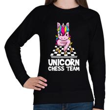 PRINTFASHION Unikornis sakk csapat - Női pulóver - Fekete női pulóver, kardigán