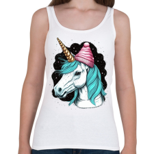 PRINTFASHION Unikornis sapkában - Női atléta - Fehér női trikó