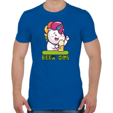 PRINTFASHION Unikornis sörrel BEER.OM - Férfi póló - Királykék férfi póló