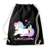 PRINTFASHION unikornis - Sportzsák, Tornazsák - Fekete