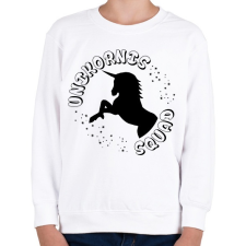 PRINTFASHION Unikornis Squad - Gyerek pulóver - Fehér gyerek pulóver, kardigán