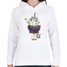 PRINTFASHION Unikornis szülinap december - Női kapucnis pulóver - Fehér női pulóver, kardigán