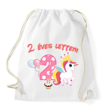 PRINTFASHION Unikornis szülinap, egyedi évszámmal - Sportzsák, Tornazsák - Fehér tornazsák