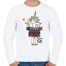 PRINTFASHION Unikornis szülinap június - Férfi pulóver - Fehér