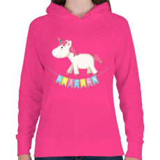 PRINTFASHION Unikornis szülinap - Női kapucnis pulóver - Fukszia