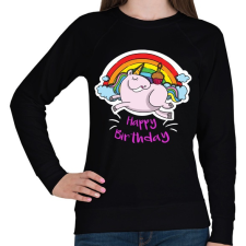 PRINTFASHION Unikornis szülinap - Női pulóver - Fekete női pulóver, kardigán