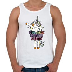 PRINTFASHION Unikornis szülinap október - Férfi atléta - Fehér