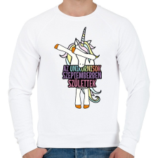 PRINTFASHION Unikornis szülinap szeptember - Férfi pulóver - Fehér férfi pulóver, kardigán