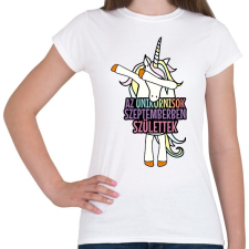 PRINTFASHION Unikornis szülinap szeptember - Női póló - Fehér női póló
