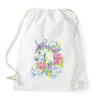 PRINTFASHION Unikornis virágokkal vízfesték - Sportzsák, Tornazsák - Fehér