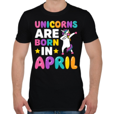PRINTFASHION Unikornisok áprilisban születnek  - Férfi póló - Fekete férfi póló