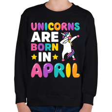 PRINTFASHION Unikornisok áprilisban születnek  - Gyerek pulóver - Fekete